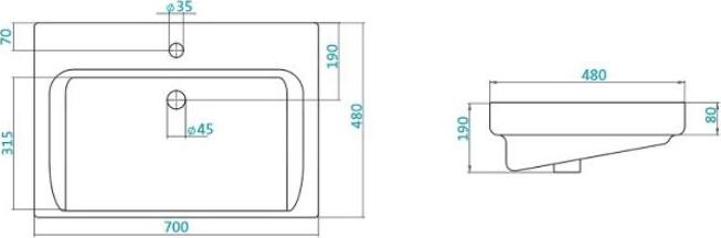 Раковина Santek Тигода 1WH302083 70