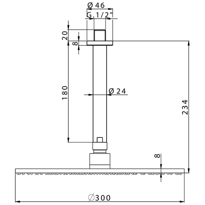 Душ верхний Cisal Shower DS01370040 черный