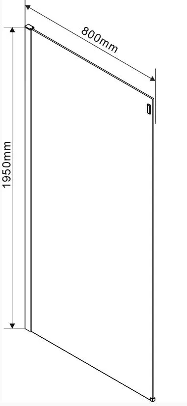 Боковая стенка Vincea Como Soft VSG-1CS800CLB 80 см, черный, стекло прозрачное