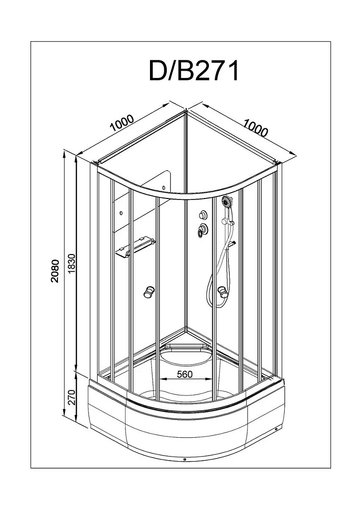 Душевая кабина Deto D D271