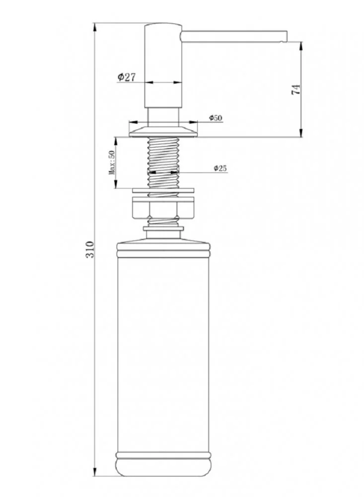 Дозатор для жидкого мыла Paulmark Brevit D005-401 черный