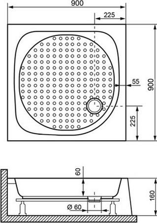 Поддон для душа RGW Lux TN-Z 90x90x16