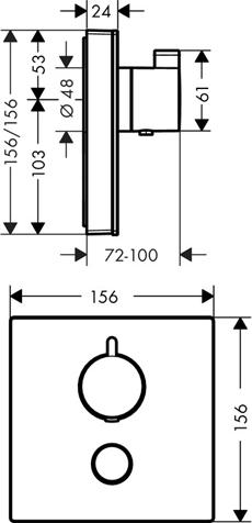 Термостат для душа Hansgrohe ShowerSelect Highflow 15735400