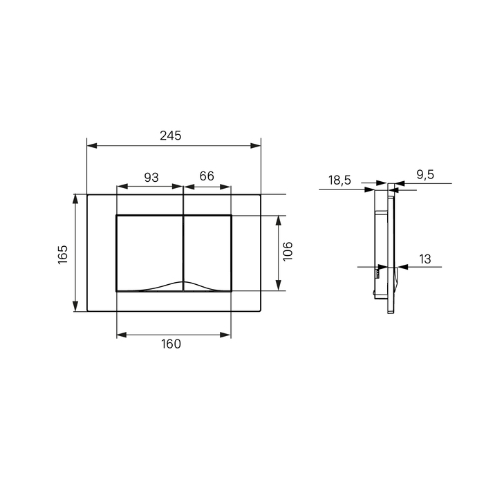 Кнопка смыва Iddis Unifix UNI05CHi77 хром