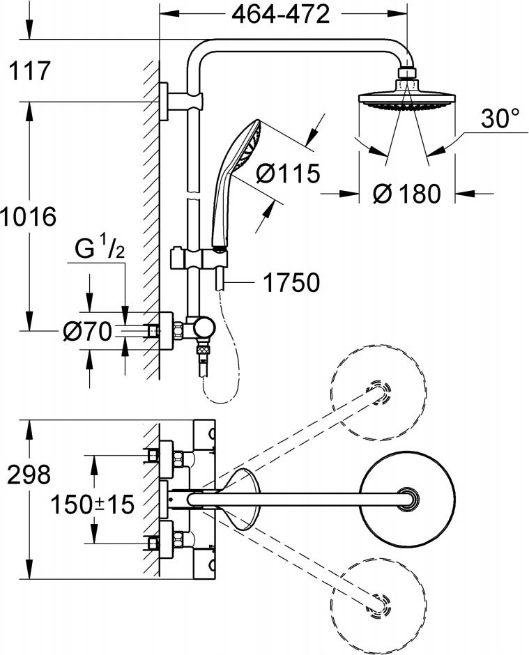 Душевая стойка Grohe Euphoria System 180 27296001