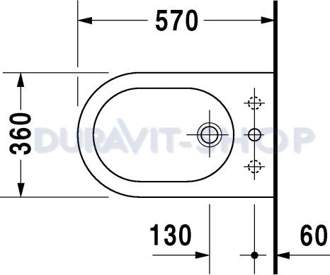 Напольное биде Duravit Happy D 0257100000