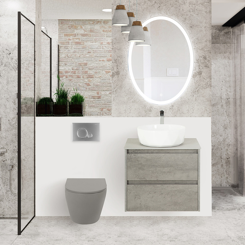 Подвесной унитаз BelBagno Colorato BB062CHR-GR безободковый, серый матовый