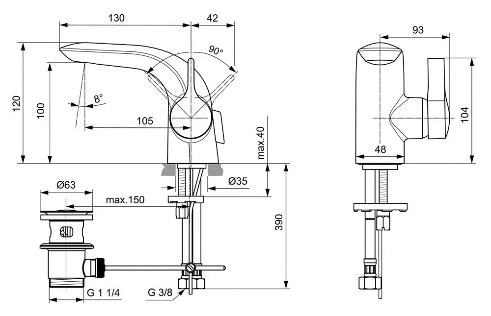 Смеситель для раковины Ideal Standard Melange A6117AA хром