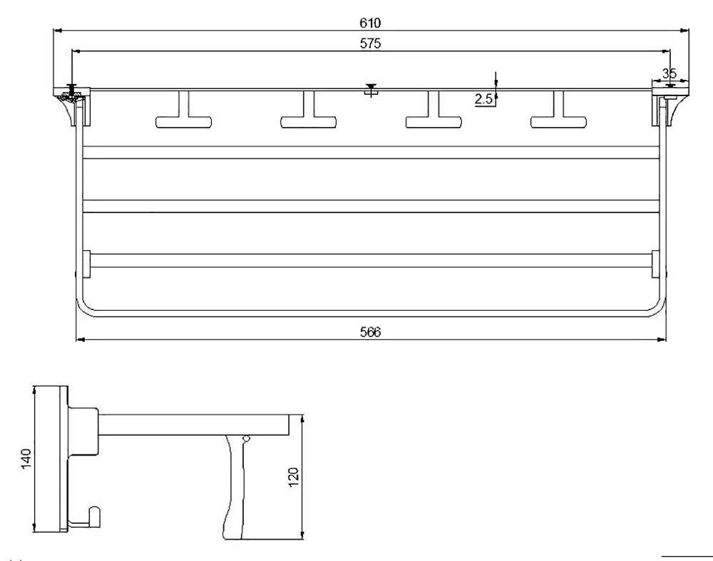 Полка Rush Edge ED77622 хром