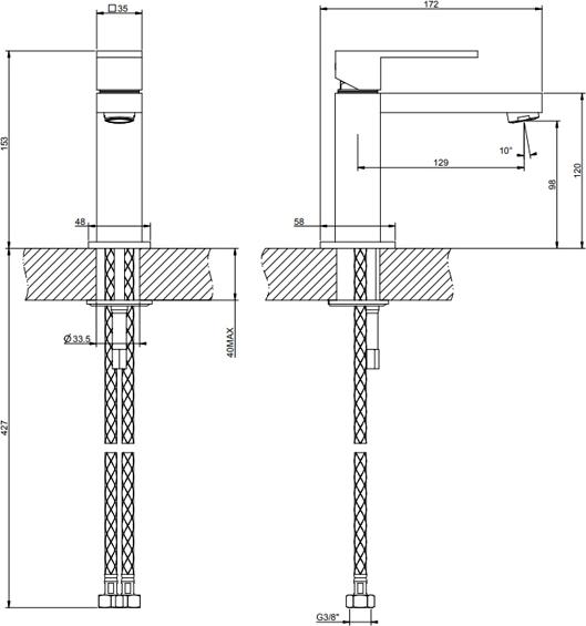 Смеситель для раковины Gessi Rettangolo 20002#031, хром