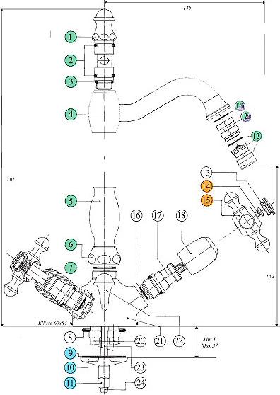 Смеситель Bandini Antica 549.920 Cr для биде