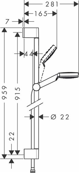 Душевой гарнитур Hansgrohe Crometta 1jet 900 26537400