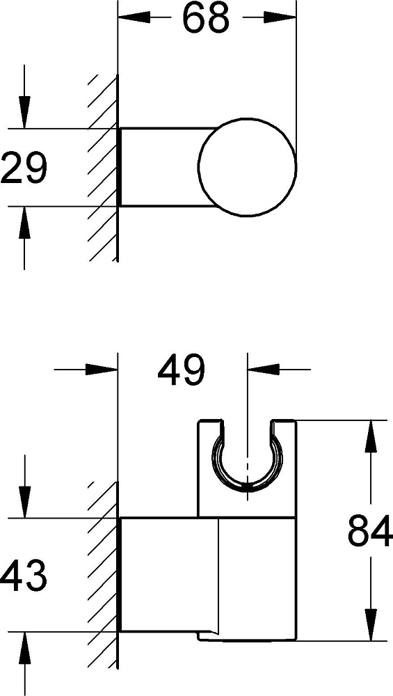 Настенный держатель Grohe Rainshower 27055000