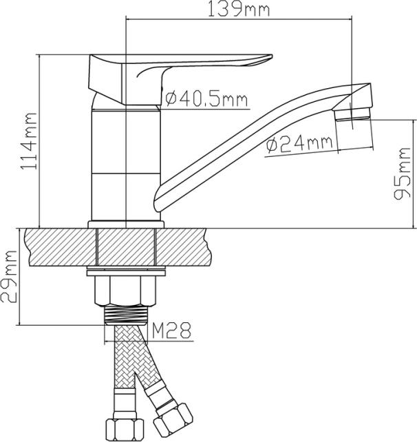 Смеситель для кухни универсальный BOOU B8274-14A, хром