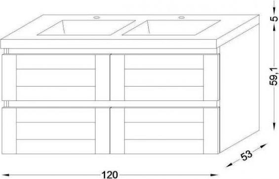 Тумба под раковину 120 см Jacob Delafon Lignum EB1256RU-P6 коричневый