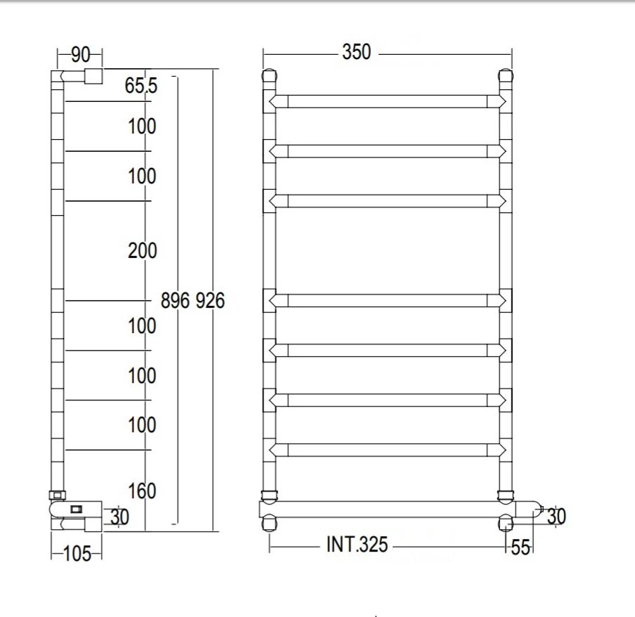 Полотенцесушитель электрический Margaroli Sereno 584-8 BOX 58432508PCRB, хром