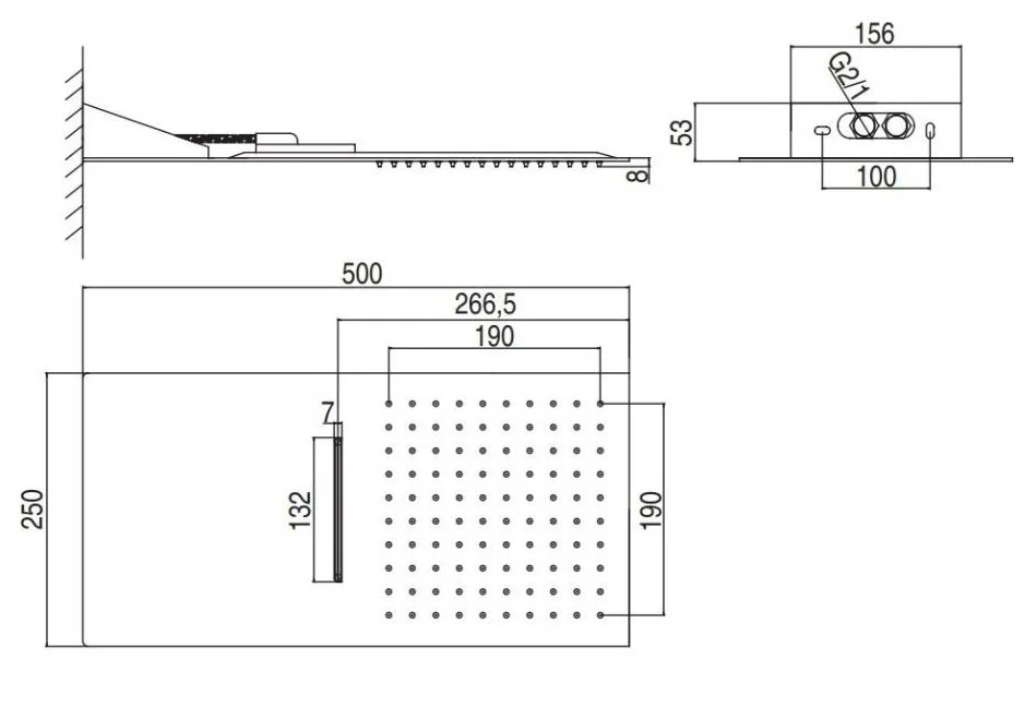 Душ верхний AQG Flow 19FLO0220С2F хром