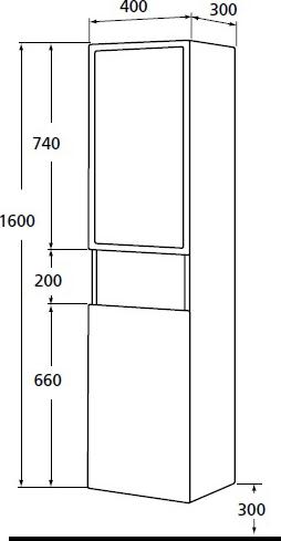 Шкаф-пенал 40 см Ideal Standard Connect W5500EA, белый лак