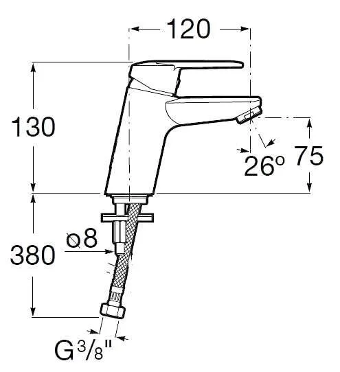 Смеситель для раковины Roca 7.5A3H.2.5C0.M хром