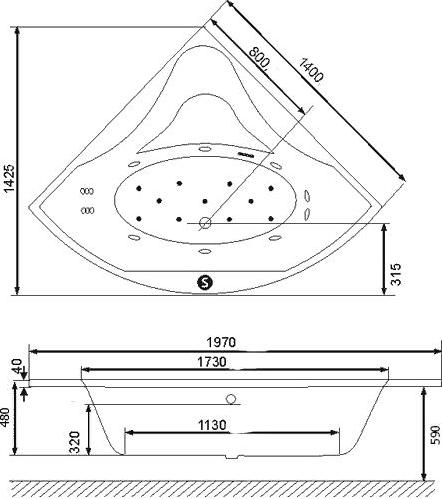 Акриловая ванна Excellent Glamour 140х140 WAEX.GLA14WH