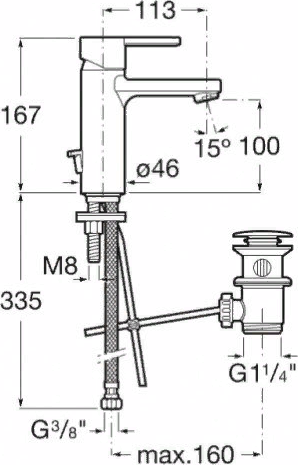 Смеситель для раковины Roca Naia 5A3096C00