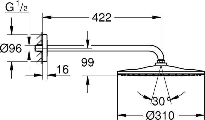 Верхний душ Grohe Rainshower Mono 26557000