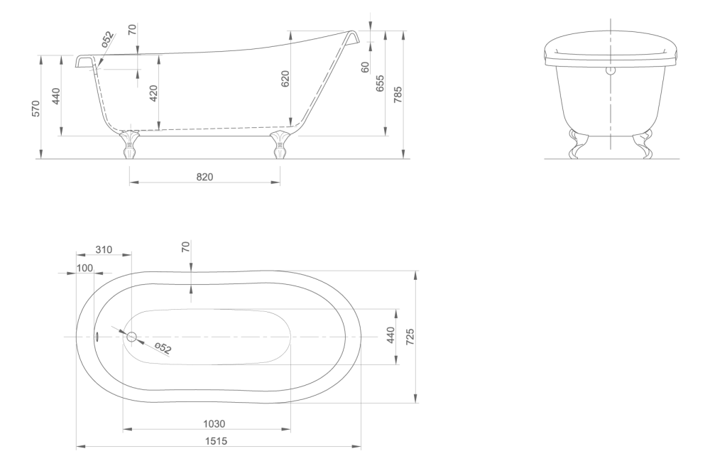 Акриловая ванна Knief Aqua Plus 0100-064-01 бронза, белый