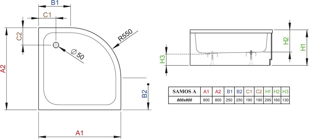 Поддон для душа Radaway Samos A800