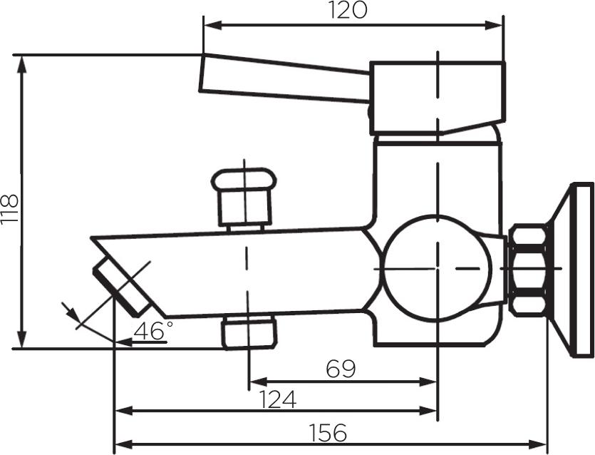 Смеситель для ванны Dorff Logic D3010000SS, нержавеющая сталь