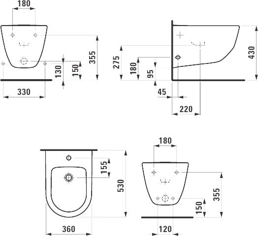 Подвесное биде Laufen Pro 8.3095.2.000.304.1