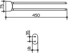 Полотенцедержатель Keuco Elegance new 11618 двойной