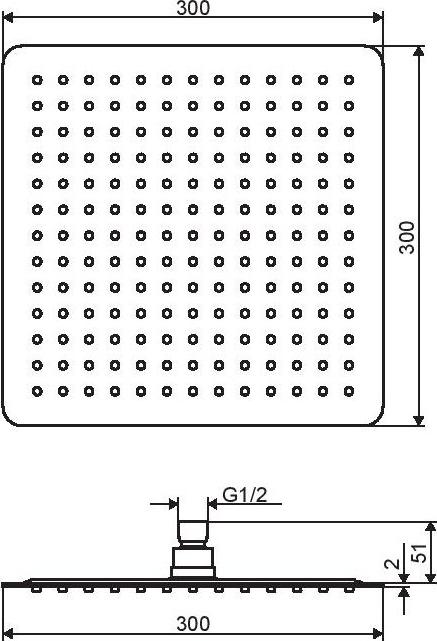 Верхний душ Excellent SLIM 30x30см AREX.3032CR