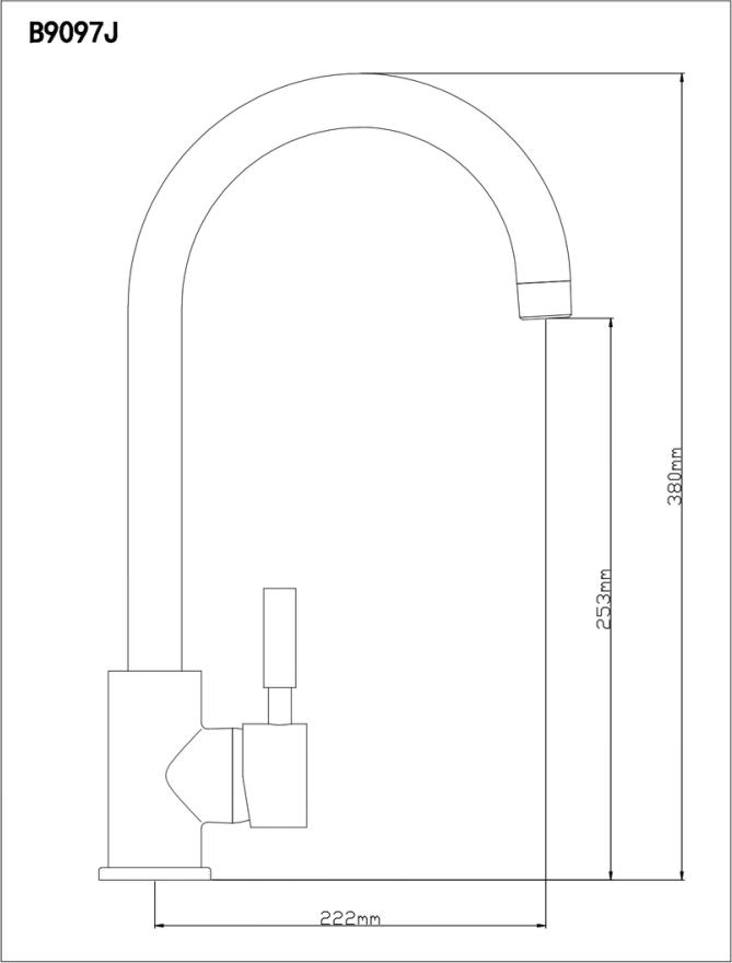 Смеситель для кухни BOOU B9097J, хром