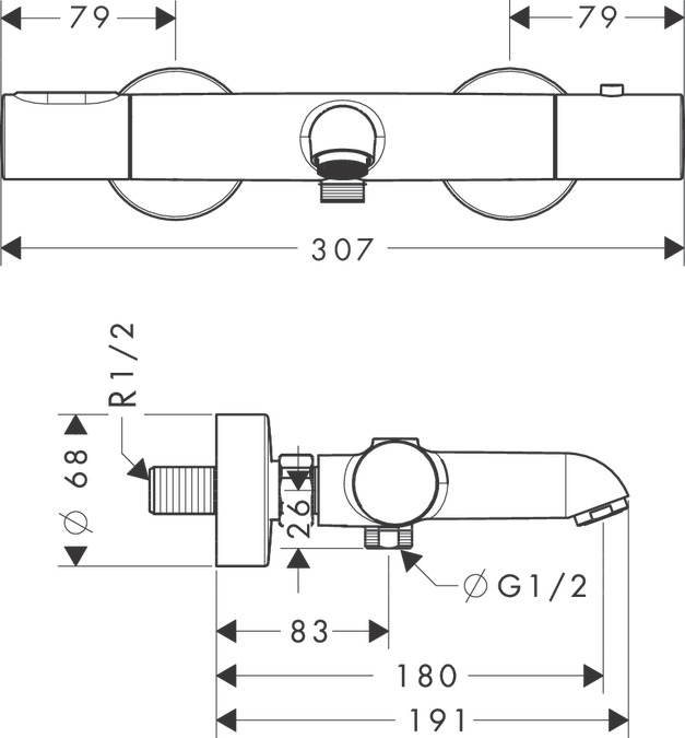 Термостат для ванны Axor Citterio M 34435820, никель