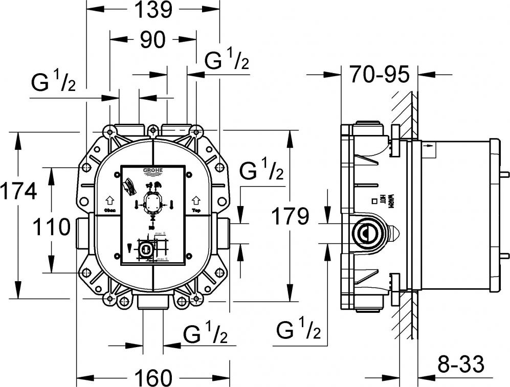 Скрытая часть Grohe Rapido T 35500000