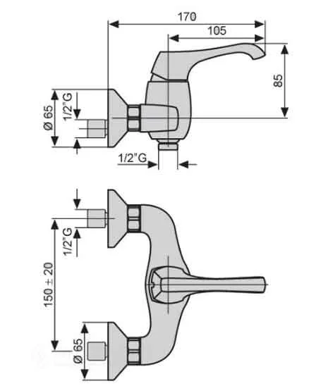 Смеситель для душа Emmevi Ares 76002OR золото