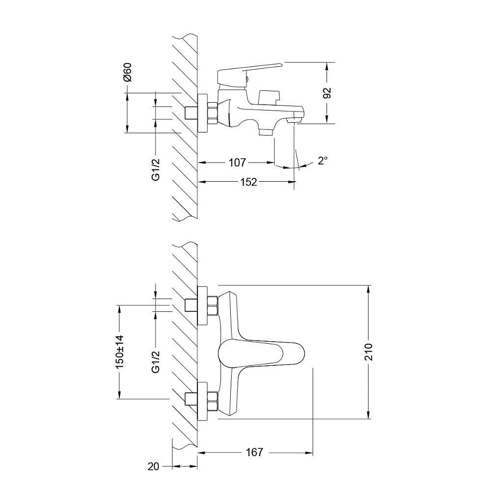 Смеситель для ванны Lemark Point LM0314C хром