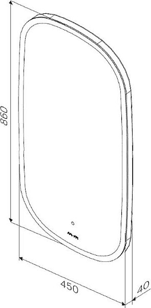 Зеркало AM.PM Func 45 M8FMOX0451WGH с подсветкой, белый