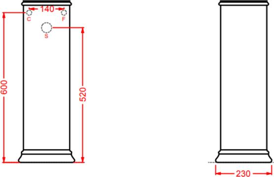 Пьедестал для раковины ArtCeram Civitas CIC001 03 00, черный