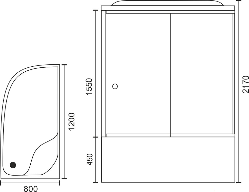 Душевая кабина Royal Bath RB 8120BK1-T R