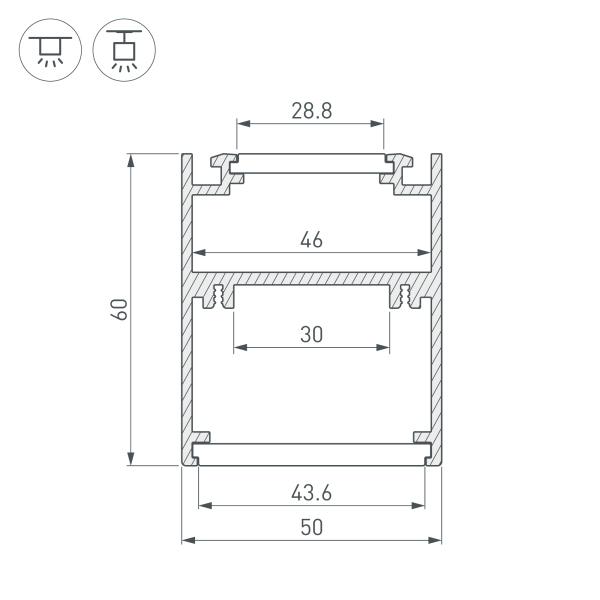 Профиль Arlight SL-ARC-5060-Line-2500 White 032689