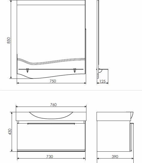 Тумба с раковиной Comforty Самара-76 00004135527