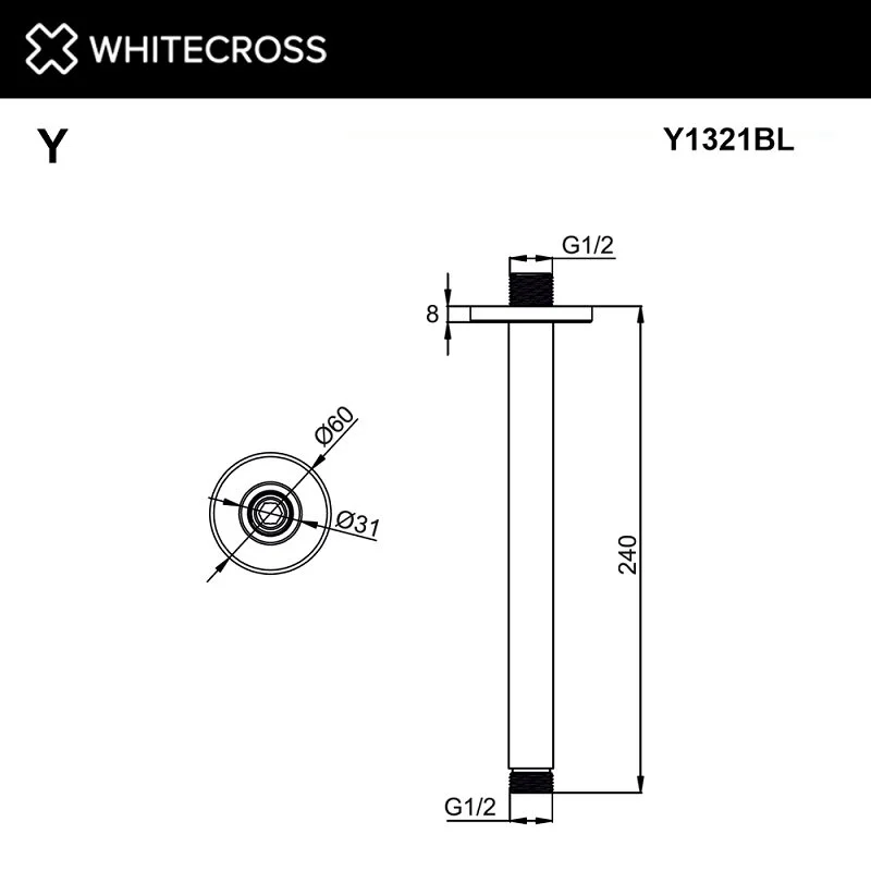 Держатель душа Whitecross Y black Y1321BL черный