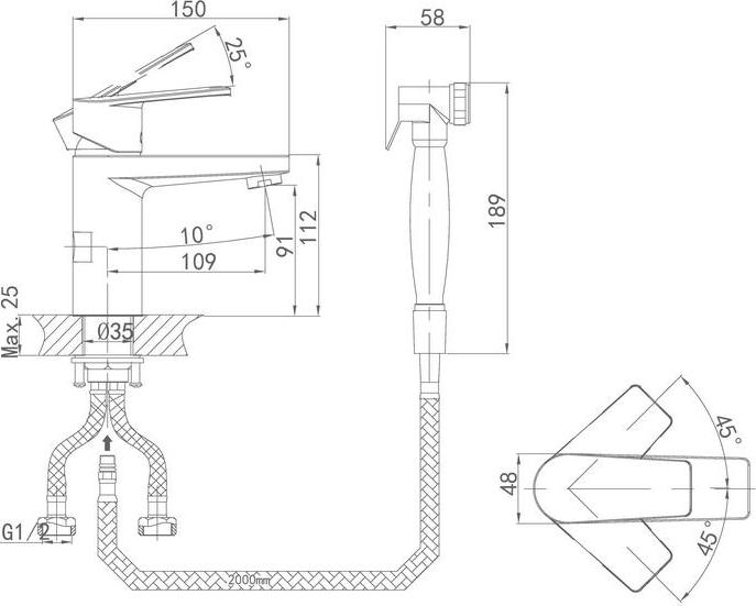 Смеситель D&K Lessing Rhein DA1322601 для раковины