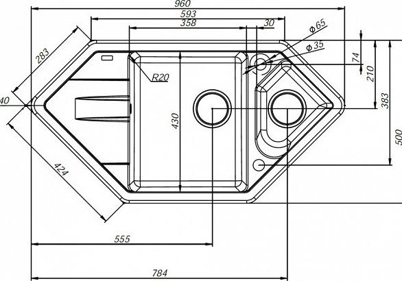 Кухонная мойка Iddis Vane G V36C965i87, коричневый