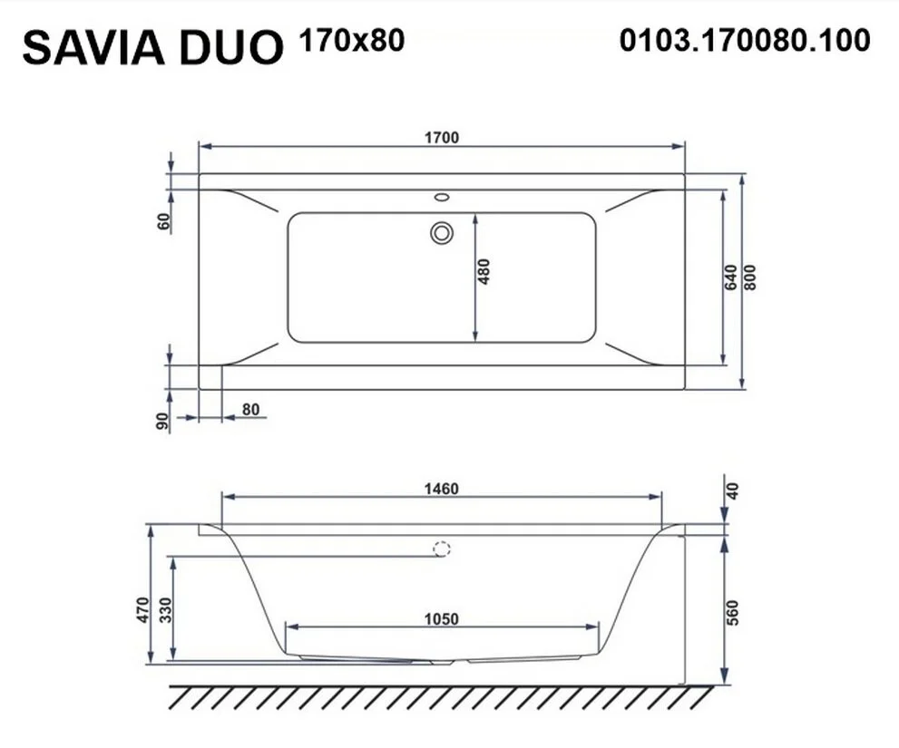 Акриловая ванна Whitecross Savia Duo 0103.170080.100.NANO.GL золото, белый