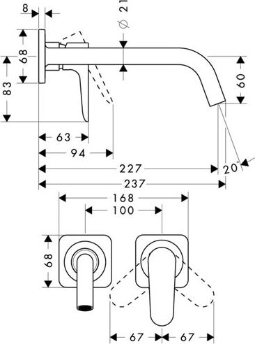 Смеситель для раковины Axor Citterio M 34116990, золото