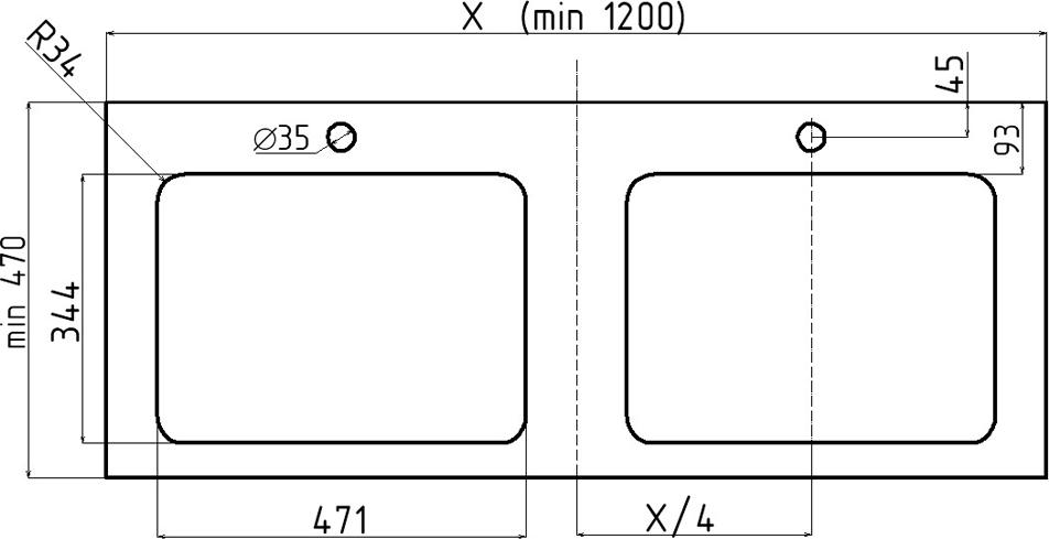 Столешница Velvex Unique Unit st.UNI.120.H11.R3SC.SB-63 120.3 см