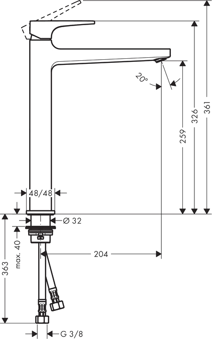 Смеситель для раковины Hansgrohe Metropol 32512000 с донным клапаном Push-Open, хром