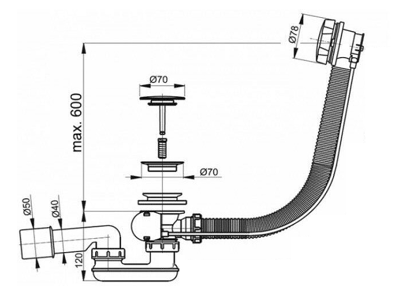 Слив-перелив Relisan Vega V55R Гл000025933 полуавтомат Золото